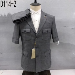 <span class=keywords><strong>Costume</strong></span> d'affaires <span class=keywords><strong>homme</strong></span> haut de gamme 2025 – Ensemble deux pièces <span class=keywords><strong>été</strong></span> (haut à manches courtes et pantalon) – Idéal pour mariage – M177 - Product Image 2
