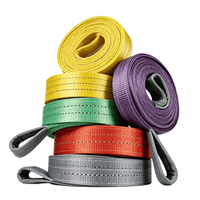 Sangle plate résistante à l'usure avec logo personnalisé, capacité 1-12 tonnes, en polyester imprimé avec œillets, pour la manutention et le levage par grue