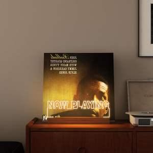 Support de <span class=keywords><strong>vinyle</strong></span> avec éclairage LED, présentoir de disques, rangement, collection, support de <span class=keywords><strong>vinyle</strong></span> transparent en bois et acrylique, présentoir d'album de <span class=keywords><strong>vinyle</strong></span> - Product Image 3