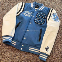 Chaqueta Varsity Personalizada, Estilo Letterman, Bordado, Parches de Chenille, Mangas en Contraste, Botones a Presión, Venta al Por Mayor