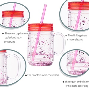 Food Grade Double Wall Customizable <strong>Tumbler</strong> <strong>Mason</strong> <strong>Jar</strong> , <strong>Mason</strong> <strong>Jar</strong> <strong>Tumbler</strong> With Straw Handle <strong>Mason</strong> <strong>Jar</strong> - Product Image 2