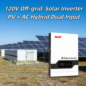 <span class=keywords><strong>Inversor</strong></span> <span class=keywords><strong>Solar</strong></span> Híbrido de Onda Pura de <span class=keywords><strong>3000W</strong></span> 120VAC, <span class=keywords><strong>24V</strong></span> DC a AC, con MPPT Integrado, para Sistemas Solares en Granjas y Ranchos - Product Image 2