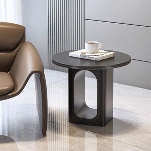 Minimalist Round Side <b>Table</b> Black Metal Base Living Room Bedroom Study Modern <b>Coffee</b> <b>Table</b> <b>Small</b> End <b>Table</b> For Home Use - Product Image 1