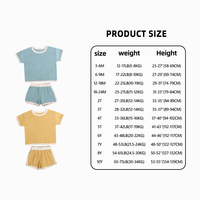 Ensemble deux pièces côtelé pour tout-petits, personnalisé en usine OEKO-TEX, couleur unie, ensemble court d'été pour enfants, vêtements pour garçons et filles