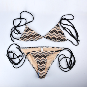 Muestra Gratuita de Traje de Baño de Dos Piezas Personalizado para Mujer, Cintura Alta, Estilo Brasileño, Diseño Estampado, Bikinis con Tirantes Ajustables, Ropa de Playa - Product Image 5