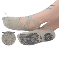 Personnalisé Femmes Sports Yoga Fitness Barre Pilates Grip Jetable Respirant Crew Chaussettes Peigne Coton Antidérapant Durable
