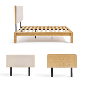 Struttura <span class=keywords><strong>Letto</strong></span> in Bambù Eco-Sostenibile con Testiera Regolabile, Misura Queen, Finitura Naturale, Design Moderno Minimalista per Camera da <span class=keywords><strong>Letto</strong></span> - Product Image 1