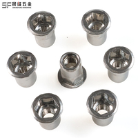 Mur Rivet Semi-Hex Kepala Datar dengan Ujung Terbuka, Profil Rendah, Mur Hexagon Rivnut SUS, Rivet Setengah Hex Shank Tahan Putar untuk Otomotif