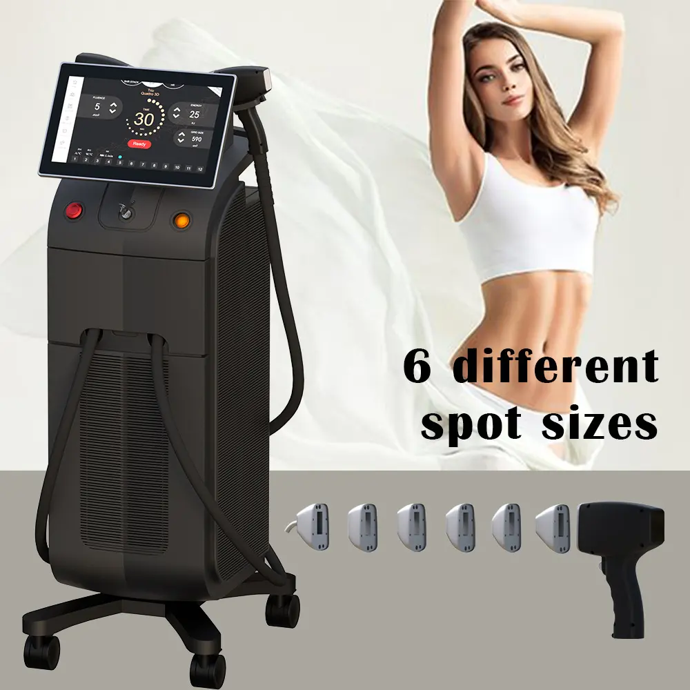Diode Hair Removal Laser Powerful New 810 808nm Ice Diodo Trio 3 Wave Diode Laser 810nm Depilation 808 Nm Hair Removal 4 Waves Titanium Medical Machine