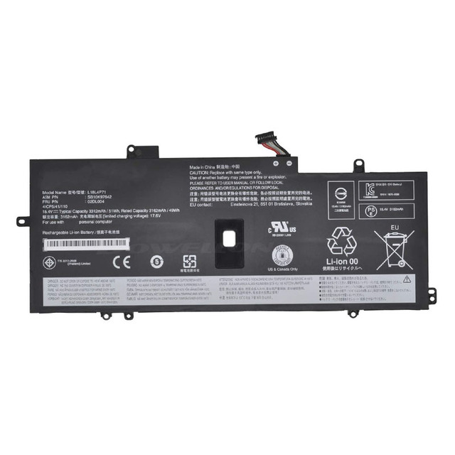 L18M4P72 Laptop Battery Replacement for Lenovo ThinkPad X1 Yoga 4th 5th Gen/X1 Carbon 7th 8th Gen Series 02DL004 SB10K97642