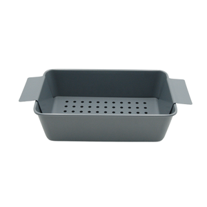 Molde para pastel de carne con bandeja de drenaje, 9x5 pulgadas, antiadherente, para hornear pan y carne, portátil para preparar y servir. - Product Image 1