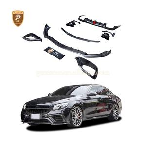适用于梅赛德斯Bens E63 <span class=keywords><strong>W213</strong></span>胸罩-B型车身套件碳光泽后扩散器鸭尾扰流板排气罩 - Product Image 1