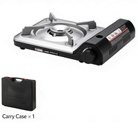 Réchaud à cassette portable ultra-fin, réchaud de camping avec étui de transport pour le camping et les pique-niques en plein air, brûleur à gaz butane léger