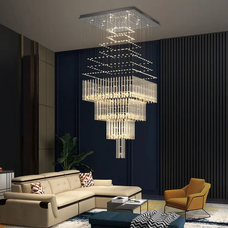 Tùy Chỉnh Chandelier Ánh Sáng Khách Sạn Sảnh Lớn Luxury Crystal Đèn Chùm Trung Quốc Pendant Chiếu Sáng Chandelier Hiện Đại