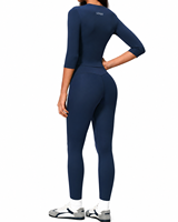 Conjunto de Yoga para Mujer, Leggings de Cintura Alta, Top Corto de Manga Corta, Ropa Deportiva, Ropa de Gimnasio, Conjunto Deportivo Suave y Elástico