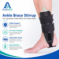 Attelle de cheville médicale Premium Auxmed souple pour activités de plein air, respirante, réglable, à compression, antidérapante, protection pour hommes et femmes, avec gel