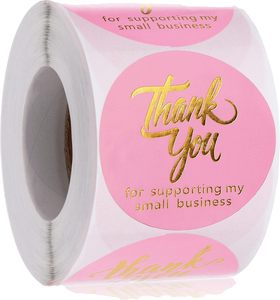 Etichette Adesive Rotonde Personalizzate con Logo Stampato, Sigillo di Ringraziamento con Stampa in Oro <span class=keywords><strong>per</strong></span> Imballaggi - Product Image 2