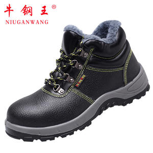 Zapatos de trabajo con punta de acero para hombre, botas de seguridad antideslizantes, resistentes a los impactos y a las perforaciones, cálidas para invierno, con cordones y caña alta - Product Image 2