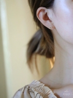 Boucles d'oreilles clous en argent sterling E096-S925 micro-pavées de zircon, style forêt, simples, polyvalentes et de niche