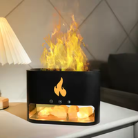 Le plus récent diffuseur d'humidificateur d'air de flamme 3D Unique USB 250ml cristal pierre de sel 7 couleurs lumière Rock flamme diffuseur d'arôme pour chambre