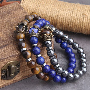 Usine Offre Spéciale Charme Antique Couronne avec <span class=keywords><strong>Pierre</strong></span> Naturelle Hématite Perles Bijoux <span class=keywords><strong>Bracelet</strong></span> Hommes <span class=keywords><strong>Oeil</strong></span> <span class=keywords><strong>De</strong></span> <span class=keywords><strong>Tigre</strong></span> <span class=keywords><strong>Pierre</strong></span> Bracelets - Product Image 2