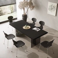 Acryl felsplatte esstisch reines schwarz licht luxus modern klein wohnung hängend rechteckiger hängender esstisch