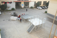 Plateforme de scène en aluminium modulaire à hauteur réglable avec rampe et escalier, pour concerts en plein air, événements, mariages, scène mobile
