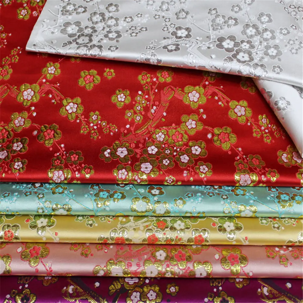 Merveilleux Élégant Fleurs Jacquard Brocade tissu 75cm Métallique Incroyable Marchandises Prêtes pour La Maison Textile Han Chinois Tissu Rideau