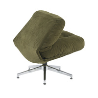 Usine en gros nordique moderne vert doux rembourré pliable salon chaise cinq étoiles pied Rotation Accent chaise