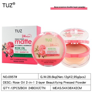 <span class=keywords><strong>Poudre</strong></span> compacte double couche TUZ, longue tenue, résistante à l'eau, contrôle du sébum, avec houppette, pour le marché international - Product Image 5