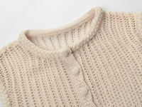 Ensemble deux pièces pour femme : Gilet en tricot à boutonnage simple et jupe ajustée en tweed français à fleurs 3D – Collection été 2026