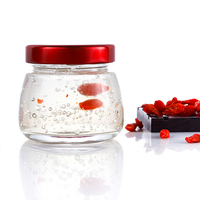 Pot en verre rond transparent pour nid d'oiseau, 50 ml, 75 ml, pour sauce au caviar, bouteille en verre recyclé pour nid d'oiseau, emballage pour nid d'oiseau, bouteille en verre avec couvercle