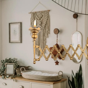 Lámpara de Pared LANJO Vintage de Latón con Brazo Extensible Tipo Acordeón para Hogar, Sala de Estar - Product Image 1