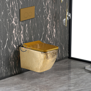Gold Color Rimless Wall Hung Wc Toilet Porcelain Sanitary Ware Washdown Flushing Wall Hung Toilet - Product Image 4