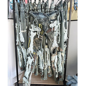 YSJY üreticileri özel Hip Hop Vintage aplike pantolon Slim Fit şık Denim kot sıkıntılı yama kot erkekler için - Product Image 6