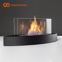 Cheminée au bioéthanol Gnee Mini portable, sans fumée, sur table, avec télécommande, écologique, moderne, pour intérieur/extérieur, en métal