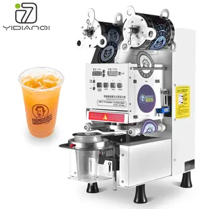 AUTATA Automatic Bubble Milk Tea Plastic Sealing Machine Plastic Film Cup Sealer Cup Boba Cup Sealing Machine