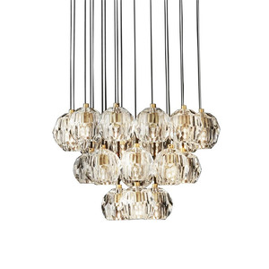 Moderna Sala Da Pranzo Contemporanea Soggiorno Dorato di Cristallo Sfera Di Vetro Lampadario - Product Image 3