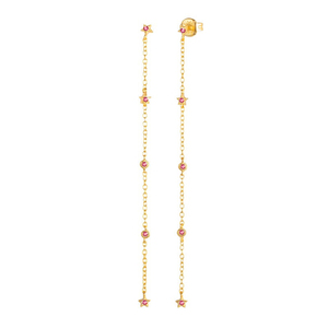 Pendientes de Plata de Ley S925 con Borlas de Cadena y Diamantes Redondos en Forma de Mini Estrella, para Mujer, Oferta de Verano - Product Image 1