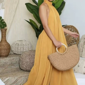 Combinaison décontractée d'été en mousseline de soie à taille haute et dos nu pour femmes européennes et américaines - Product Image 3