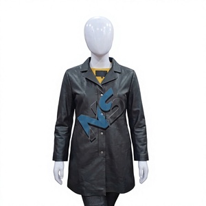 Women's Long Black Woolen Bomber <b>Jacket</b> Full Sleeve Turn-down Collar Single Breasted <b>Winter</b> Warm Fur Trim - Product Image 1