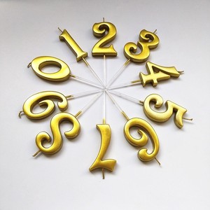Homesun Feliz <span class=keywords><strong>cumpleaños</strong></span> fiesta Digital Tyrant oro en caja <span class=keywords><strong>grandes</strong></span> números otros cera de parafina vela pastel decoración de lujo - Product Image 4
