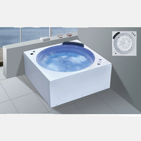 Baignoire en acrylique portative autoportante de luxe avec jets d'eau carrés ajustables modernes et cascade pour adultes