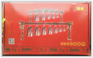 विस्तृत चीनी कॉपर मिश्र धातु नक्काशी 12 बेल ड्रैगन साधन झंकार - Product Image 5