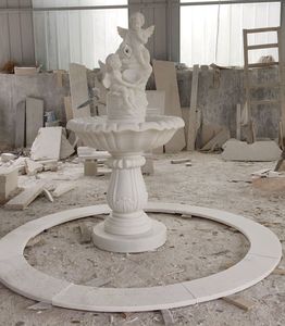 Garden Large White Marble Stone Baby Angel Children <strong>Cherub</strong> Flowing Water <strong>Fountain</strong> With Statues of Angel for Outdoor - Product Image 5