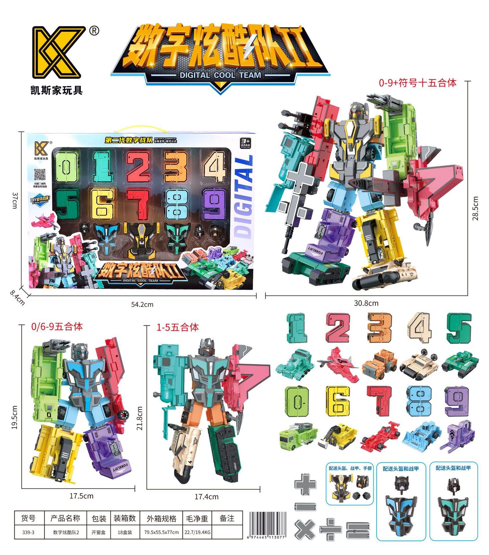 New small numbers and large packages [0-9 + 5 symbols]