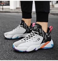 Chaussures de basket-ball montantes pour hommes - Nouvelle saison, toutes saisons, chaussures de sport décontractées tendance, tige en cuir véritable, imperméables