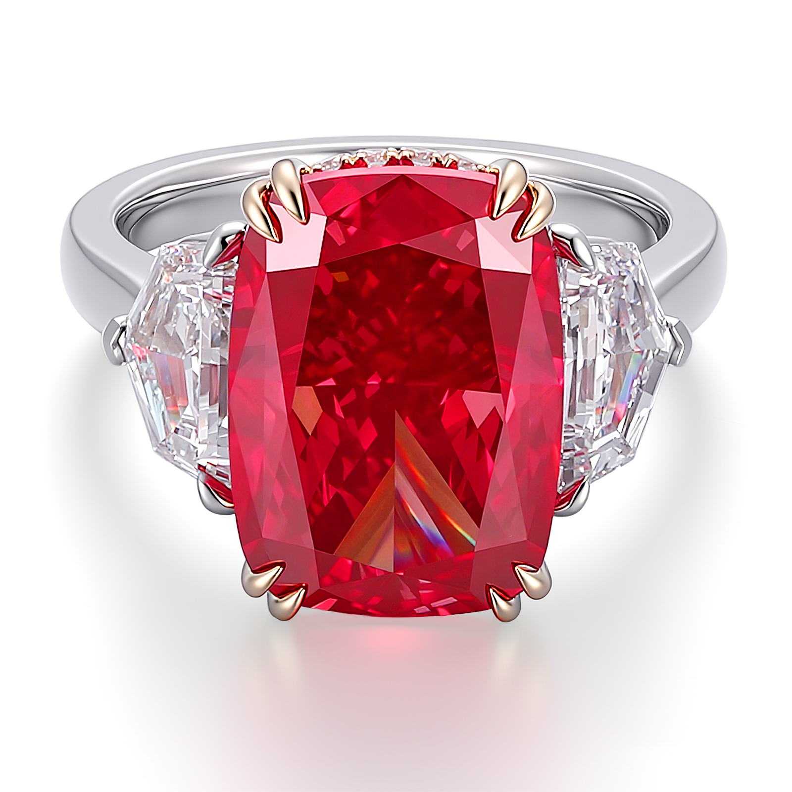Bague en or massif 18 carats avec diamant de laboratoire