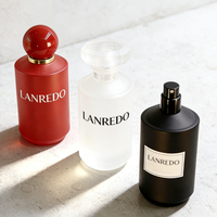 Flacon de parfum cylindrique personnalisé haut de gamme, couleur personnalisée, 30 ml, 50 ml, 100 ml, flacon de parfum en verre transparent vide pour femme et homme