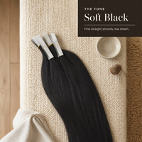Extensions de cheveux humains noirs lisses en trame, personnalisables avec logo pour costumes de théâtre